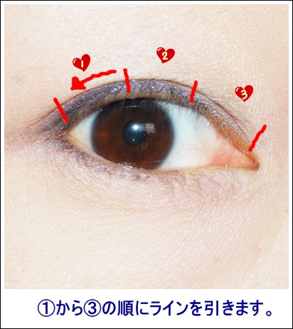 アイライン引き方　コスメ１