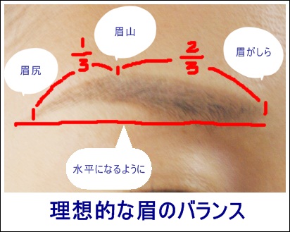 眉のバランス　コスメ１